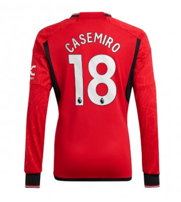 Lacne Muži Futbalové dres Manchester United Casemiro #18 2023-24 Dlhy Rukáv - Domáci